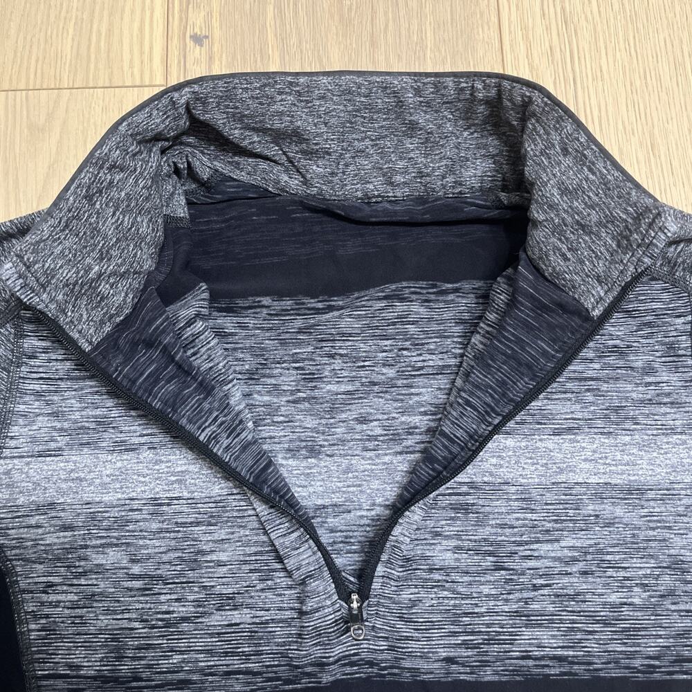 Lululemon Mens M Universal Stripe Black Soot Light White Core 1/2 Zip Pullover - Picture 4 of 10